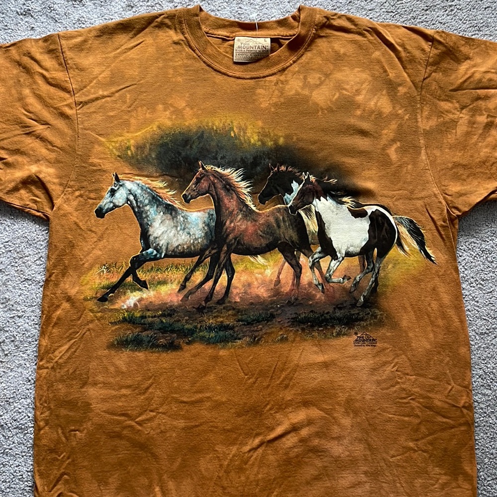 100% Cotton Tee Shirt - Four Horses Running